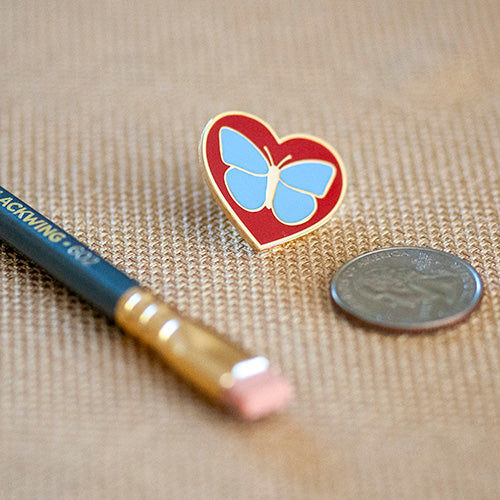 Butterfly Heart Enamel Pin