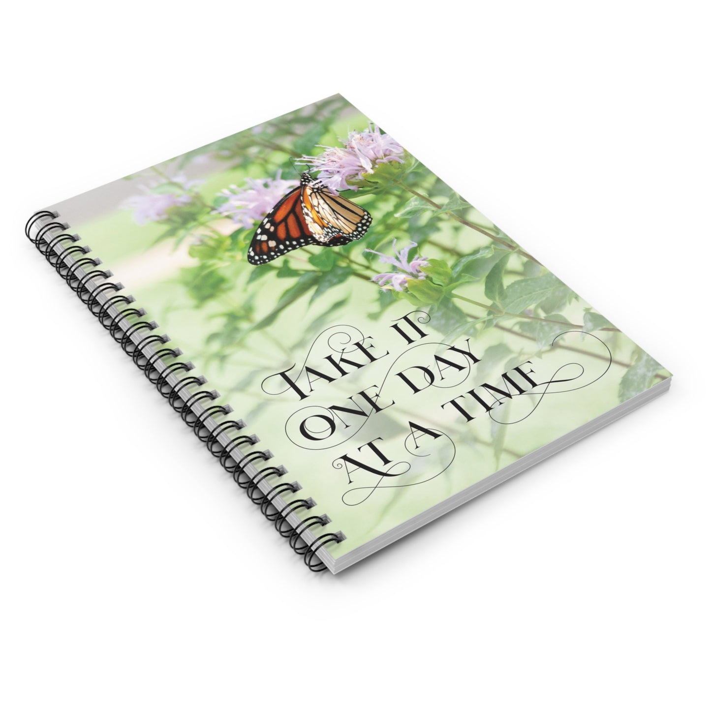 Monarch on Monarda Spiral Notebook - Ruled Line