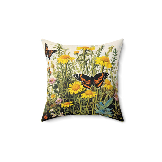 Wildflower and Butterflies Pillow