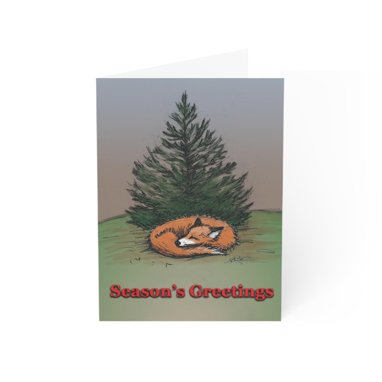 Fox and Fir Christmas Card