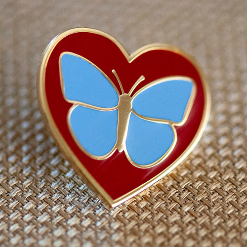 Butterfly Heart Enamel Pin